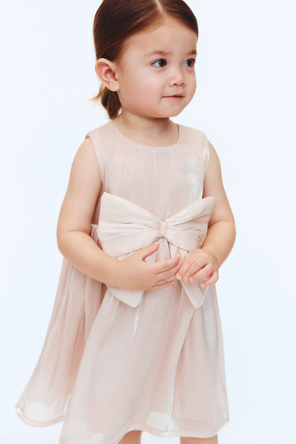 Bow-detail organza dress