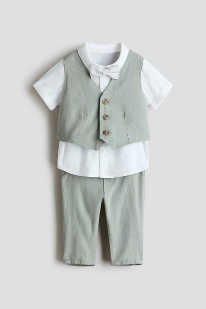 4-piece linen-blend dressy set