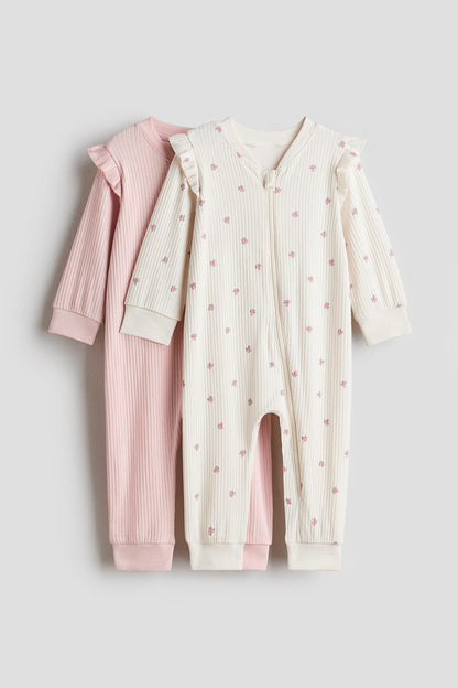 2-pack cotton sleepsuits