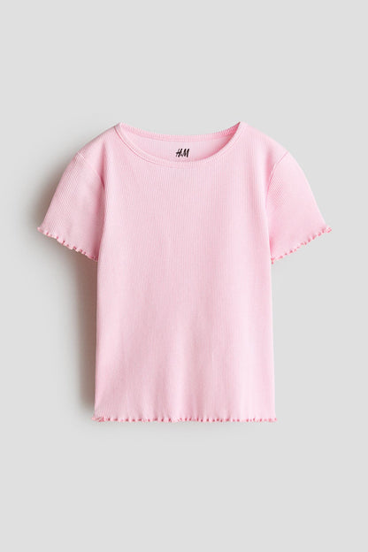Overlocked ribbed T-shirt