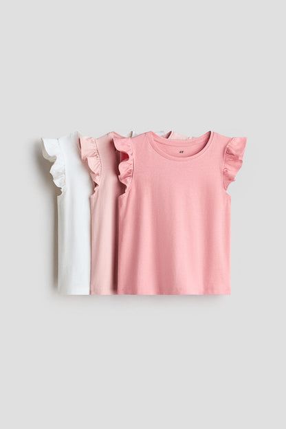 3-pack flutter-sleeved tops