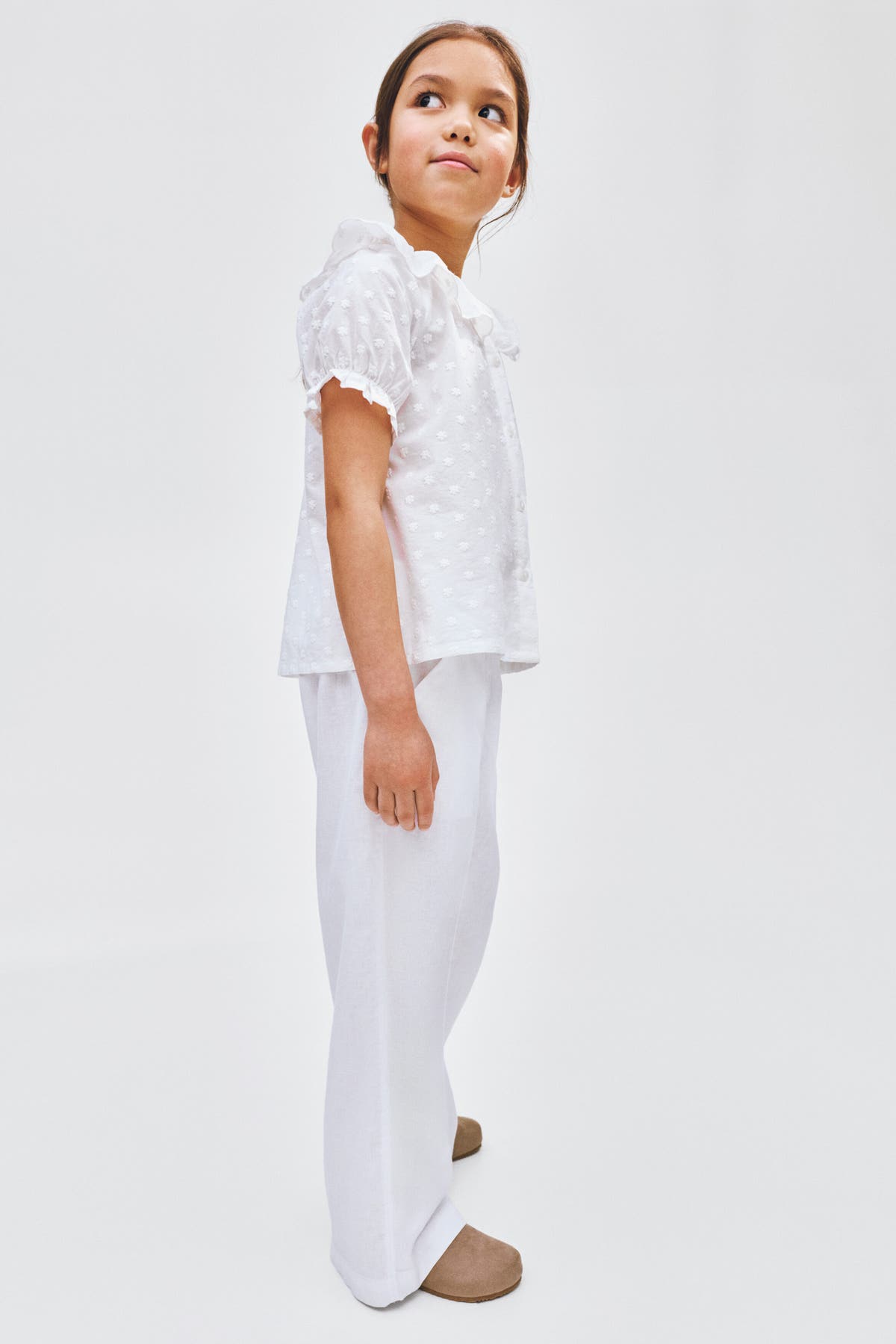Linen-blend drawstring trousers