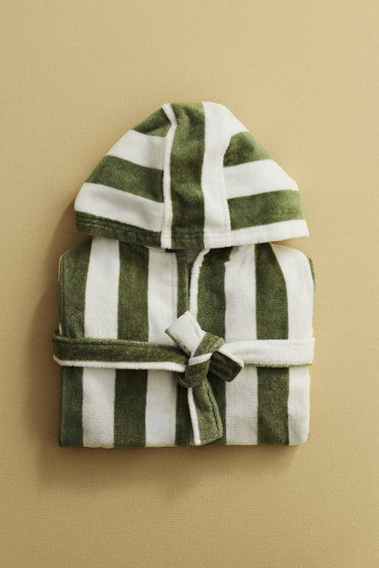 Cotton terry dressing gown