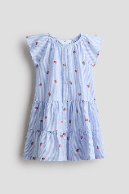 Tiered seersucker dress