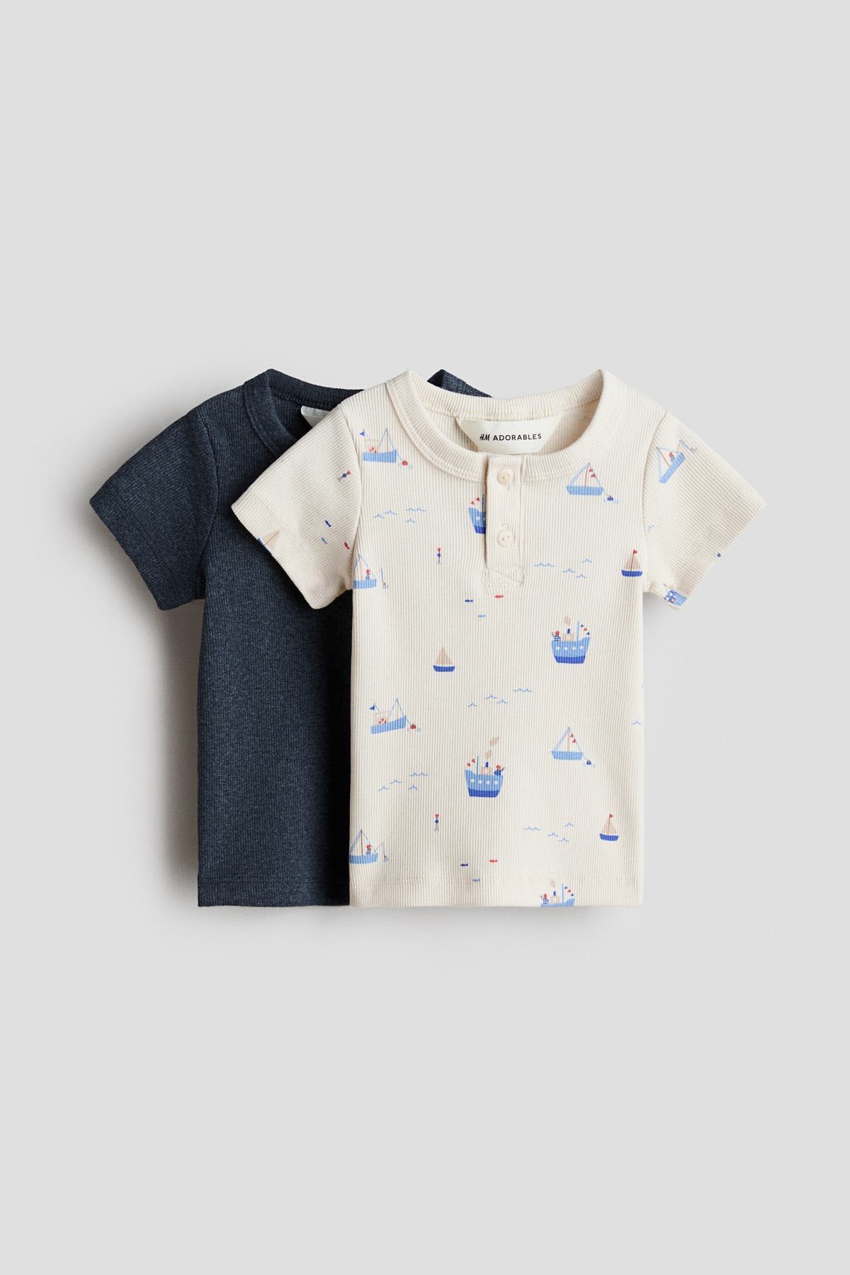2-pack cotton Henley tops