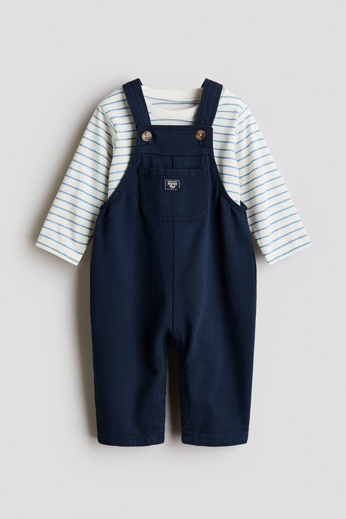 2-piece dungarees and top set